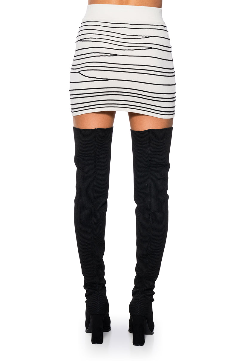 READ BETWEEN THE LINES STRIPED SWEATER MINI SKIRT