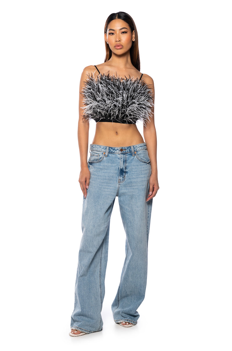 NADIA STATEMENT FEATHER TANK TOP