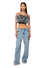 NADIA STATEMENT FEATHER TANK TOP
