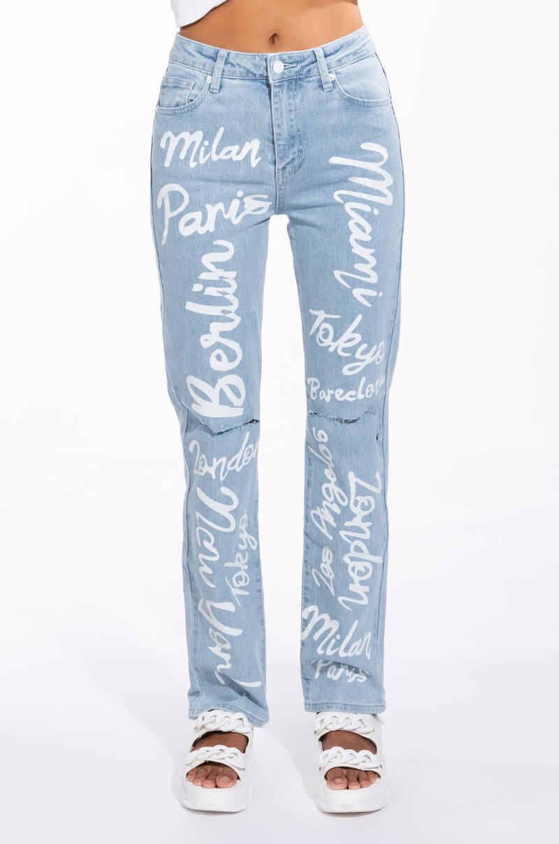 REPRESENT HIGH RISE STRAIGHT LEG JEAN