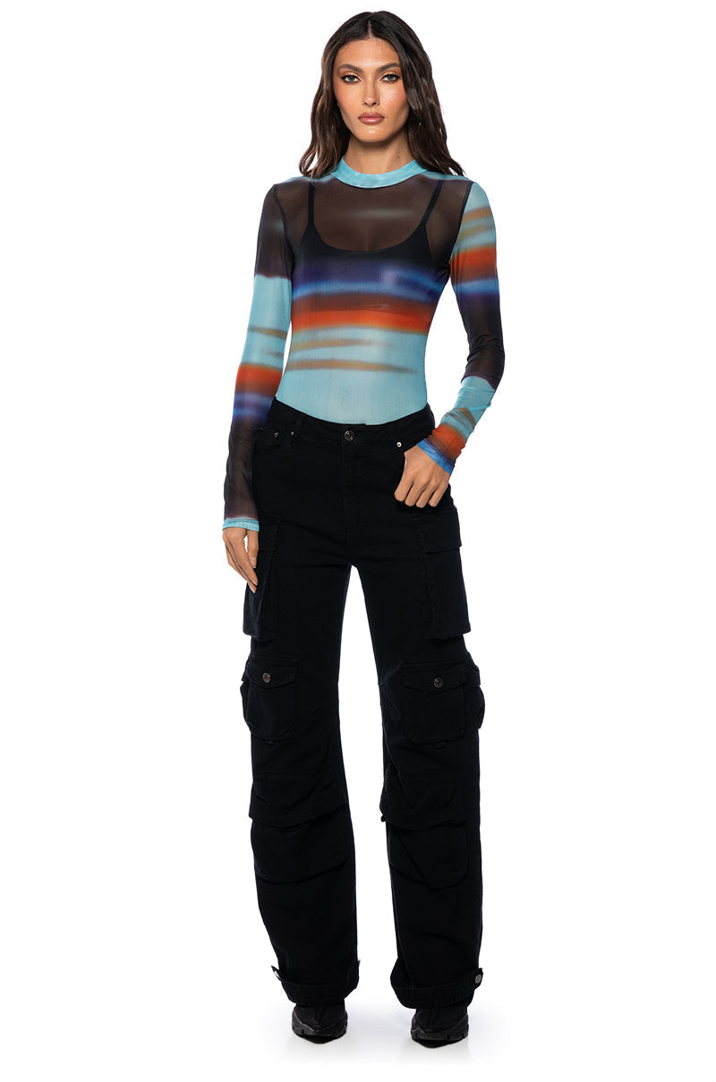 RESIST THE URGE MESH MOCKNECK BODYSUIT
