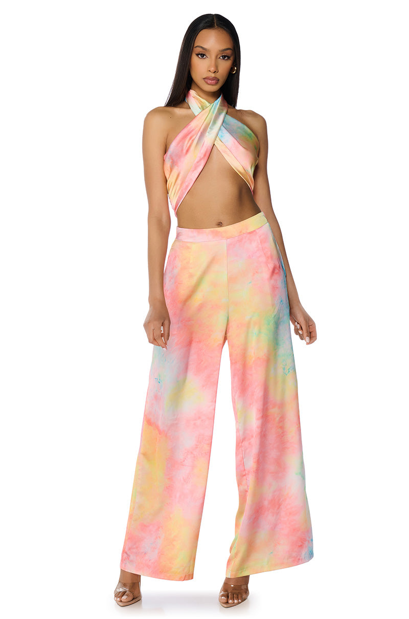 RESORT BADDIE OMBRE PRINT BANDEAU TIE TOP