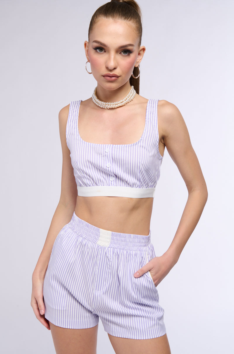 ROWAN POPLIN STRIPE SHORT