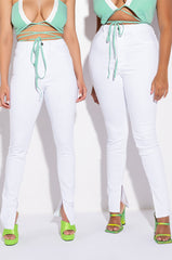 RUBY HIGH RISE SPLIT HEM SKINNY JEANS