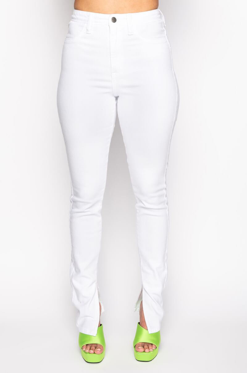 RUBY HIGH RISE SPLIT HEM SKINNY JEANS