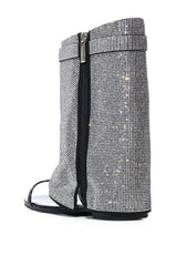 CAPE ROBBIN SHES DIFFERENT RHINESTONE SHEATH SANDAL IN BLACK