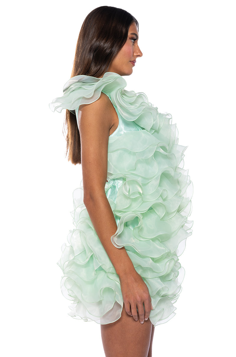 RAOLA ULTRA RUFFLED SLEEVELESS DRESS
