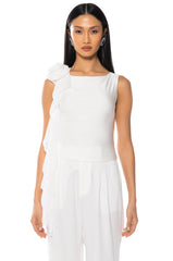 ARIANA FLOUNCED SLEEVELESS TOP