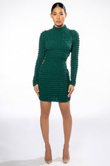 KAI TEXTURED DRESS WITH CUTOUT DETAILS