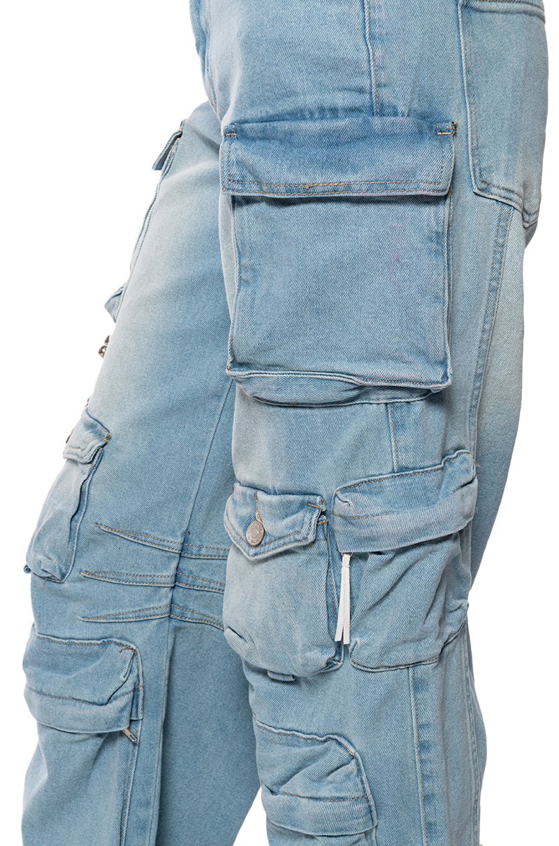 BROOKLYN CARGO POCKET WIDE LEG JEAN